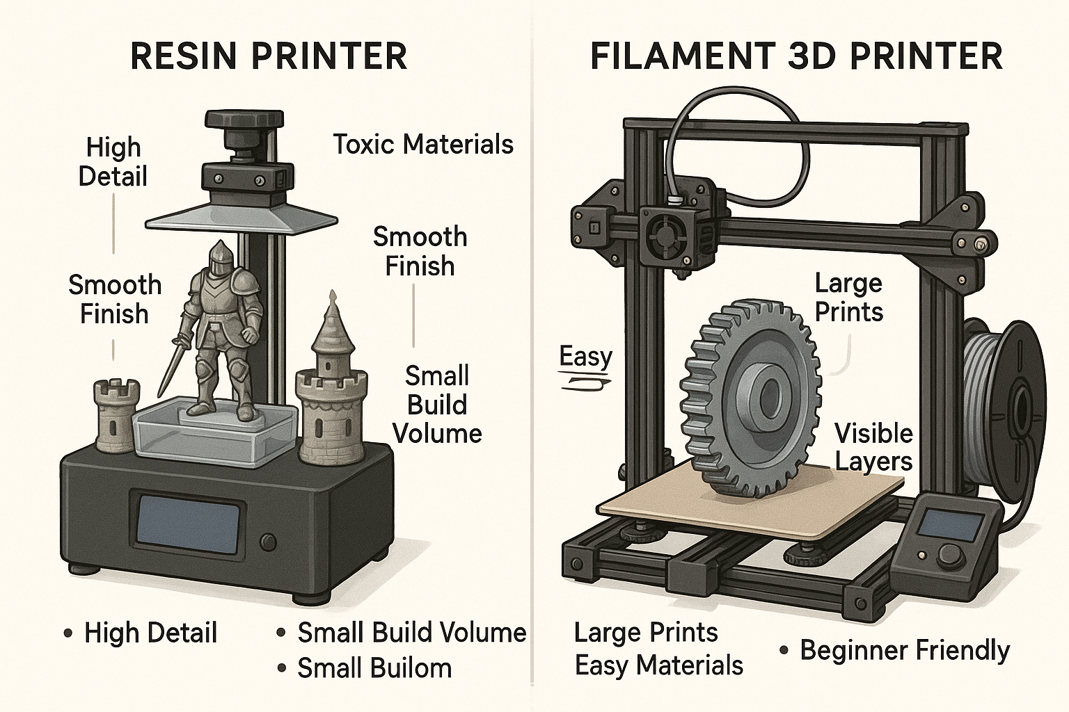 Resin vs Filament in 3D Printing