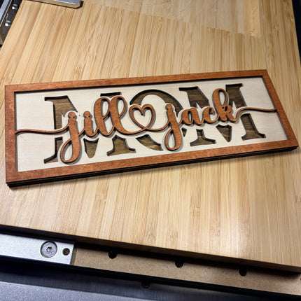 Wooden 3D Mom Sign