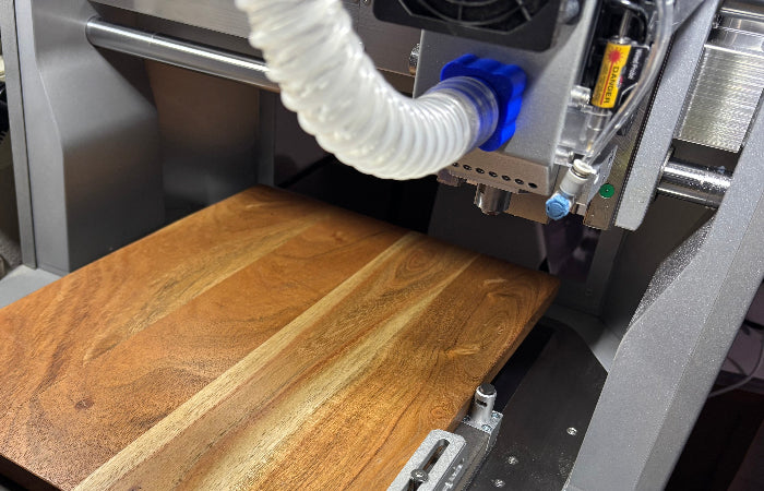 Wooden cutting board on a CNC machine