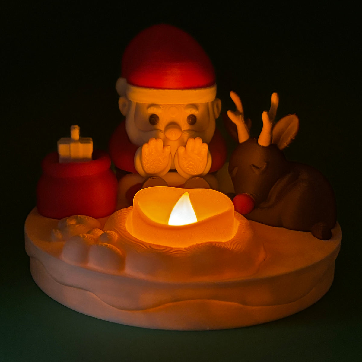 Santa's Bonfire Tealight Lamp