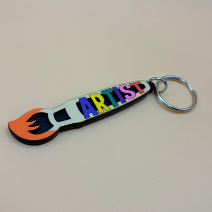 Laser Cut Wood & Acrylic Artist Keychain