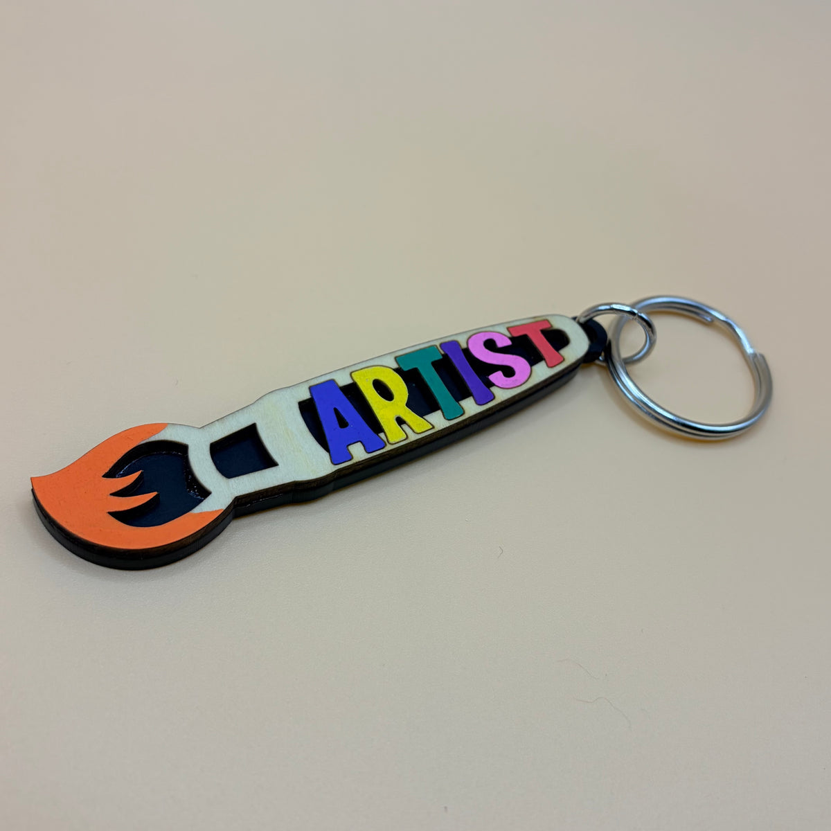 Laser Cut Wood & Acrylic Artist Keychain-thumbmail-2