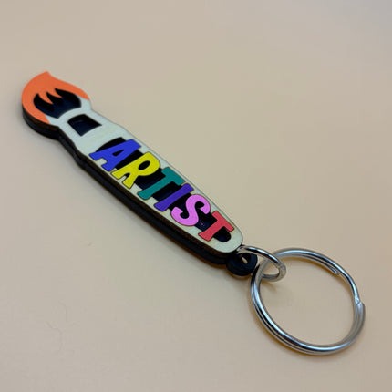 Laser Cut Wood & Acrylic Artist Keychain
