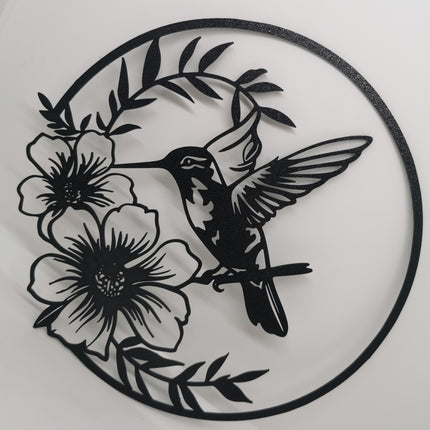 2D Humming Bird with Flowers Wall Art by 2D Arts