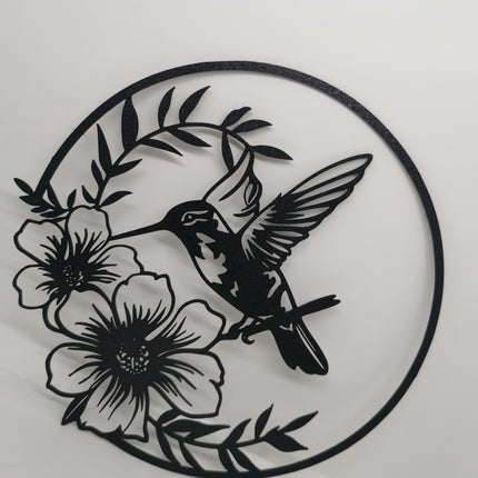 2D Humming Bird with Flowers Wall Art by 2D Arts