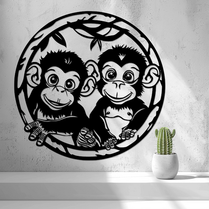 2D Baby Monkeys Wall Art by 2D Arts