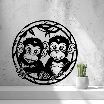 2D Baby Monkeys Wall Art by 2D Arts