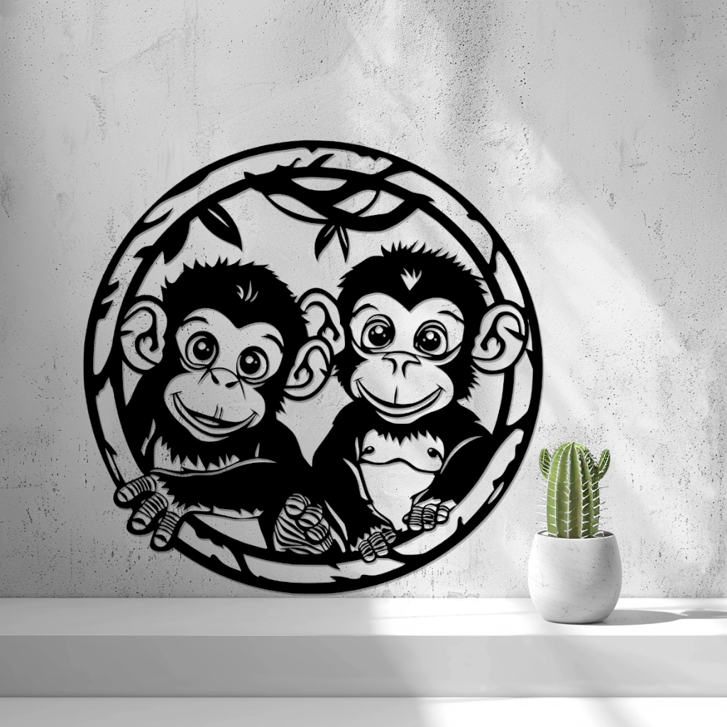 2D Baby Monkeys Wall Art by 2D Arts-thumbmail-3