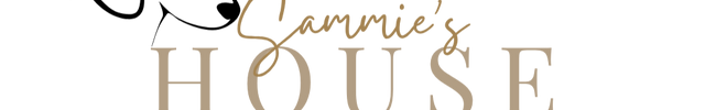 Logo of Sammie's House Animal Sanctuary with a stylized dog illustration on a white background.